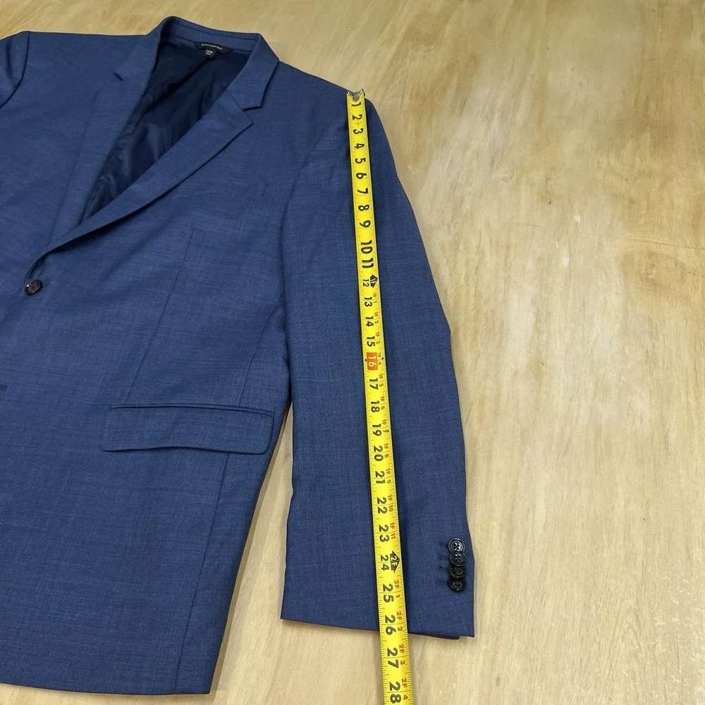 Banana Republic Blazer Jacket Sport Coat Mens 50R Slim Fit Wool Stretch Blue